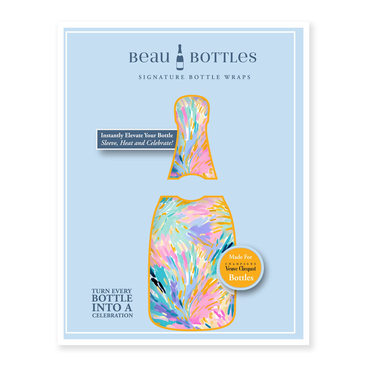 Pastel Celebration Bottle Wrap on Champagne Bottle