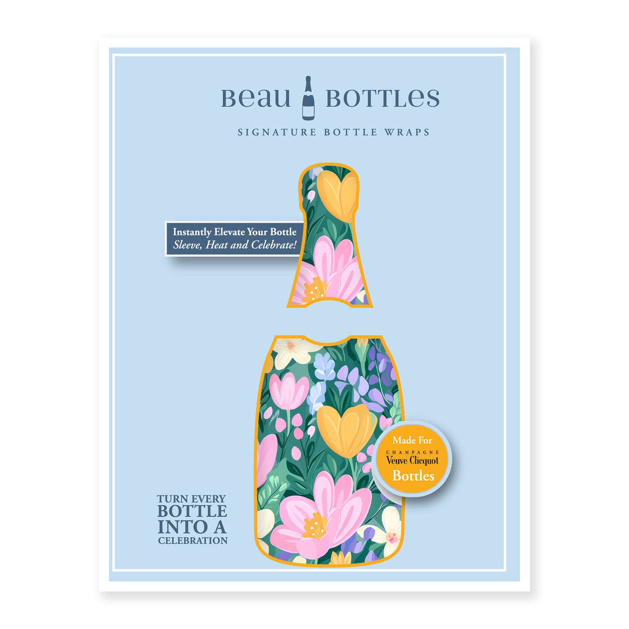 Preppy Southern Spring Bottle Wrap on Champagne Bottle