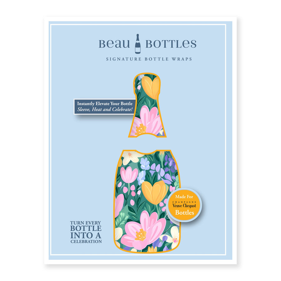 Preppy Southern Spring Bottle Wrap on Champagne Bottle