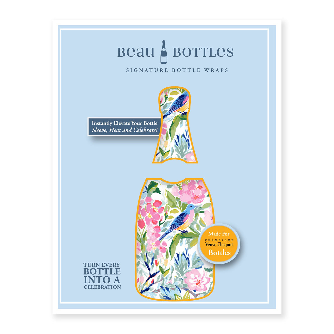 Springtime Serenade Bottle Wrap on Champagne Bottle