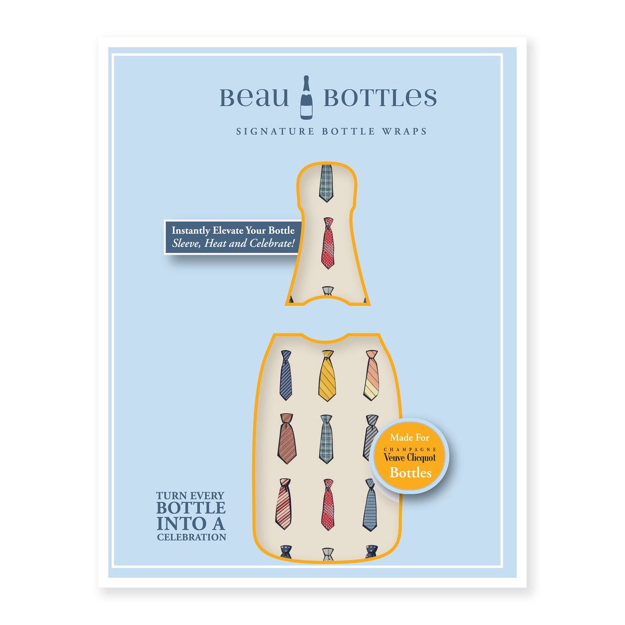 Small Ties Bottle Wrap on Champagne Bottle