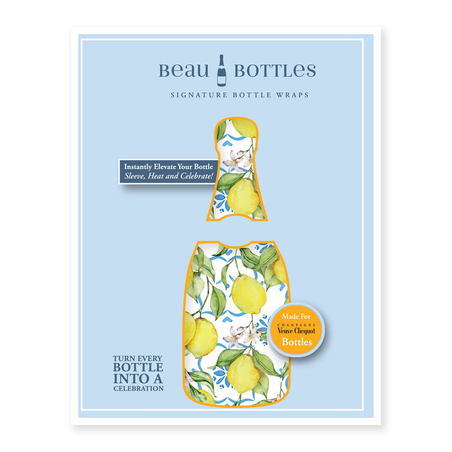 Amalfi Lemon Bottle Wrap on Champagne Bottle