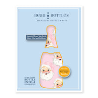 Thumbnail for Limited Edition Watercolor Pink Santa Bottle Wrap on Champagne Bottle