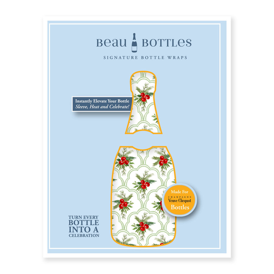 Beau Bottles Limited Edition Scalloped Christmas Berries - Champagne Collection