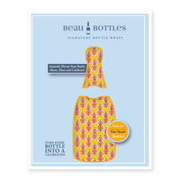 Thumbnail for Wrap Indian Blockprint Yellow Leaf Bottle Wrap on Champagne Bottle