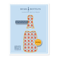 Thumbnail for Wrap Indian Blockprint Blue Flower Bottle Wrap on Champagne Bottle