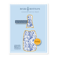 Thumbnail for Grandmillenial Blue Floral Bottle Wrap on Champagne Bottle