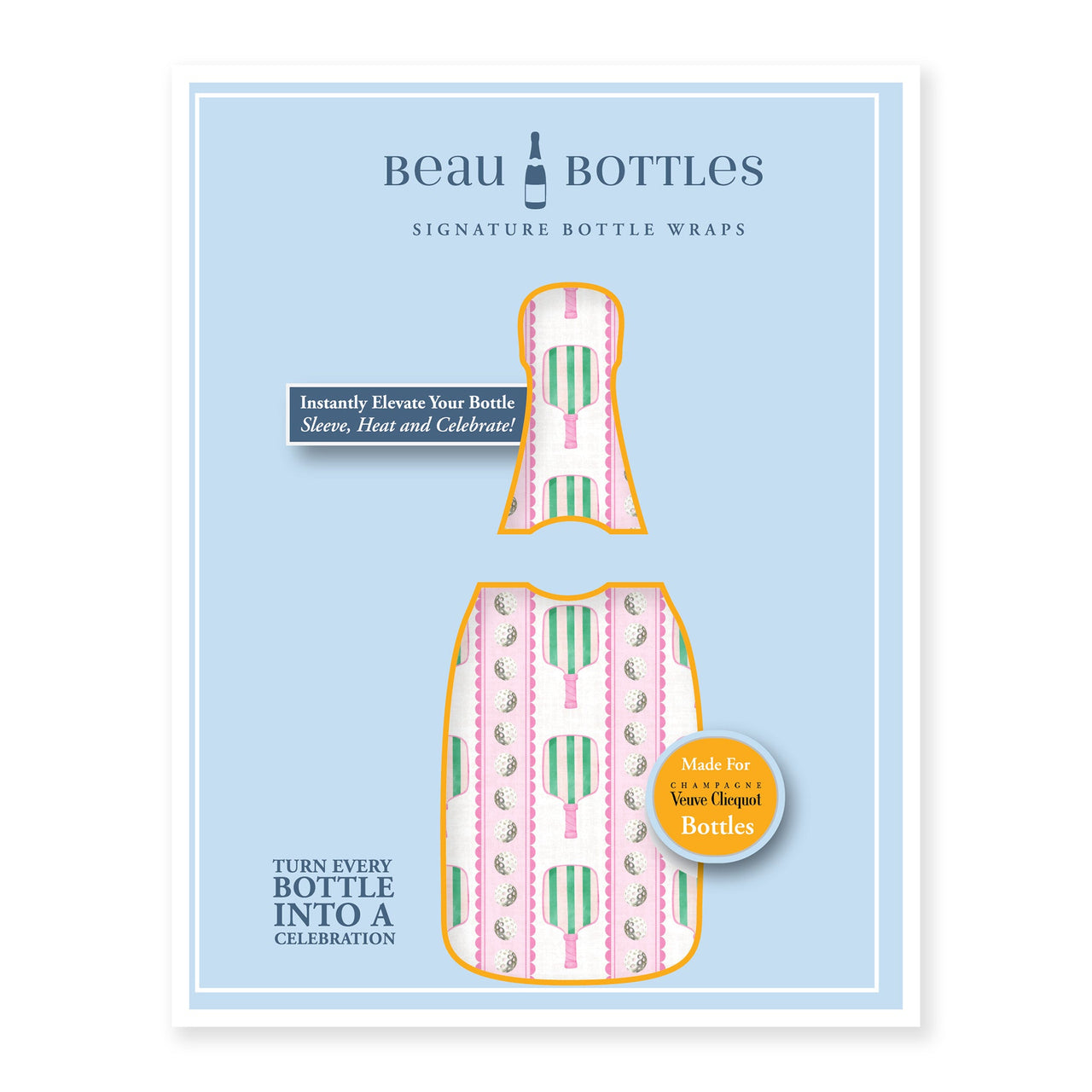Dinks and Drinks Bottle Wrap on Champagne Bottle