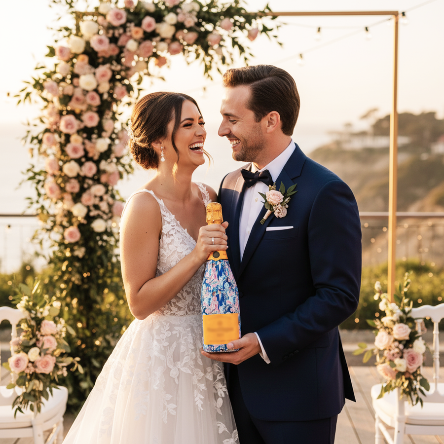 Beau Bottles Preppy Bride and Groom - Champagne Collection