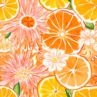 Thumbnail for Preppy Watercolor Oranges Bottle Wrap on Champagne Bottle