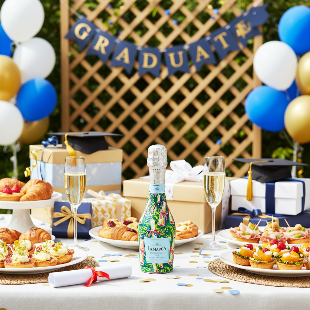Preppy Diploma Mini Bottle Wrap Set on Mini La Marca Prosecco