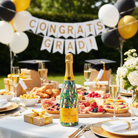 Thumbnail for Preppy Diploma Bottle Wrap on Champagne Bottle