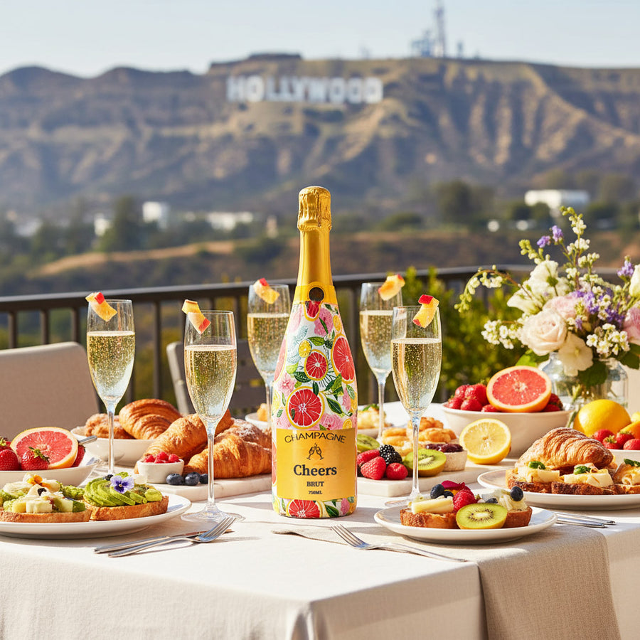 Preppy Grapefruits Champagne Bottle Wrap