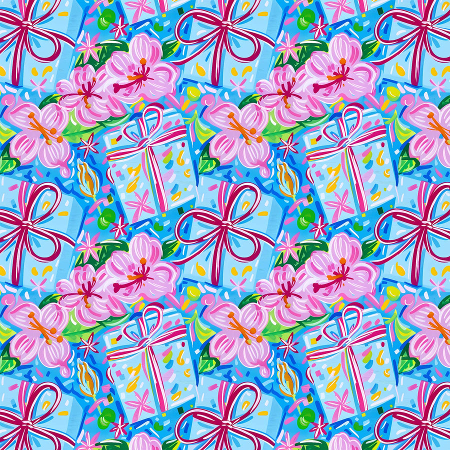Happy Birthday Brushed Presents Designer Wrap on EVERVASE