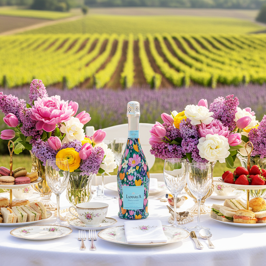 Preppy Southern Spring Bottle Wrap on La Marca Prosecco