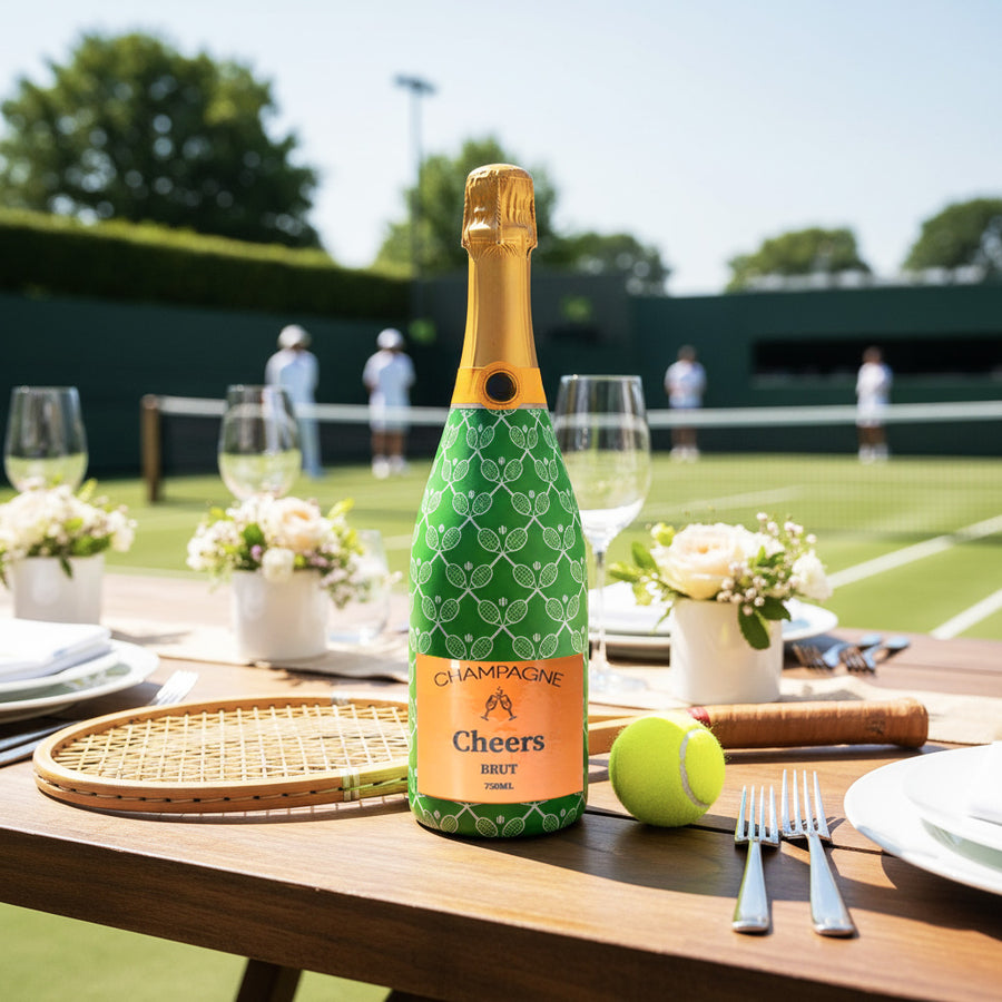 Preppy Tennis Match Champagne Bottle Wrap