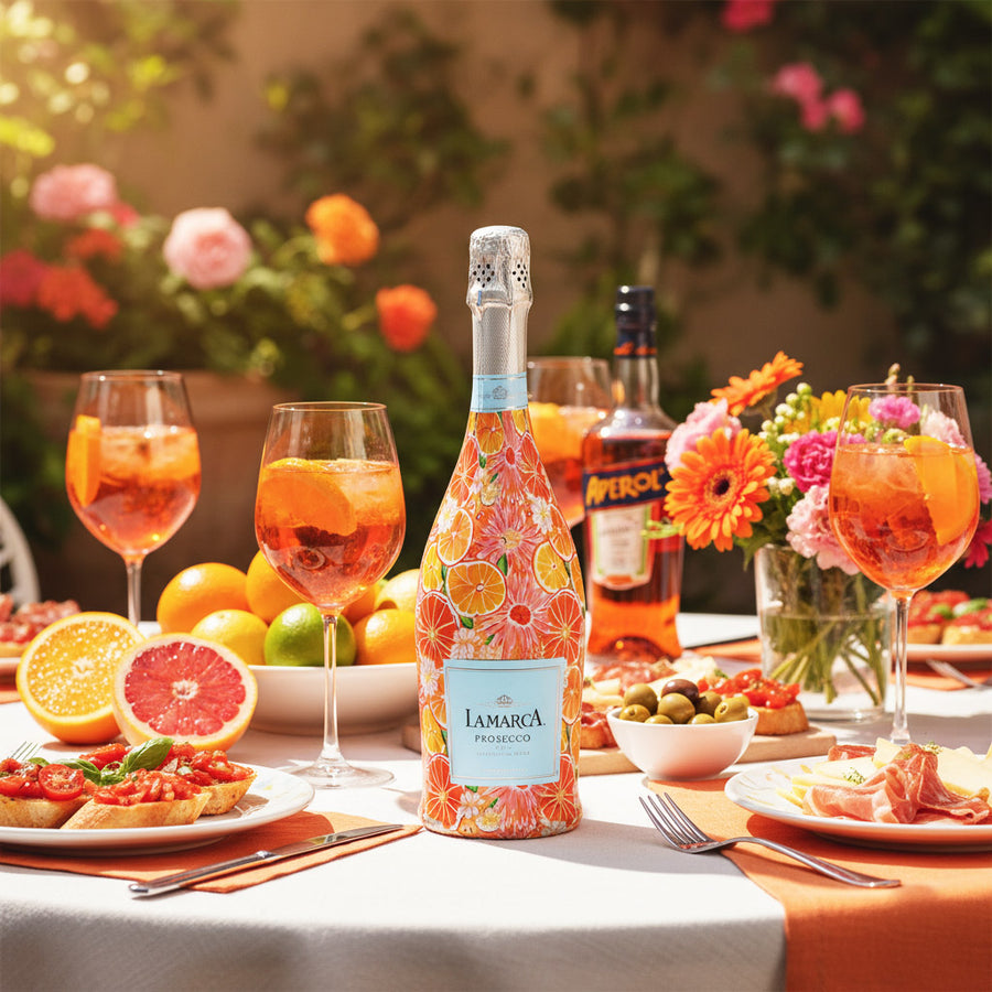 Beau Bottles Preppy Watercolor Oranges- Prosecco Collection