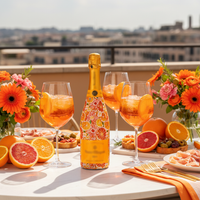 Thumbnail for Beau Bottles Preppy Watercolor Oranges - Champagne Collection