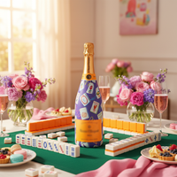 Thumbnail for Purple Mahjong Bottle Wrap on Champagne Bottle