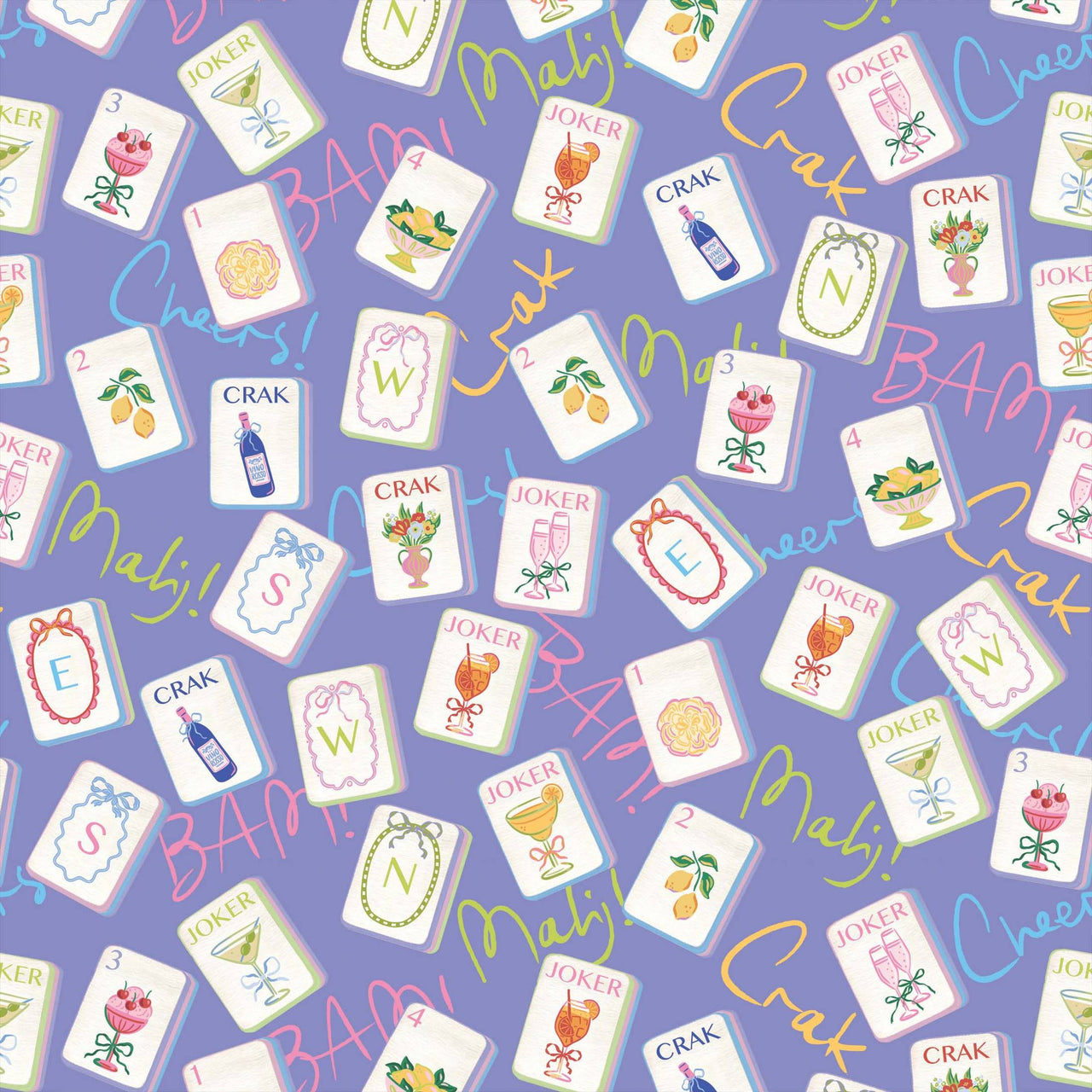 Purple Mahjong Bottle Wrap on La Marca Prosecco