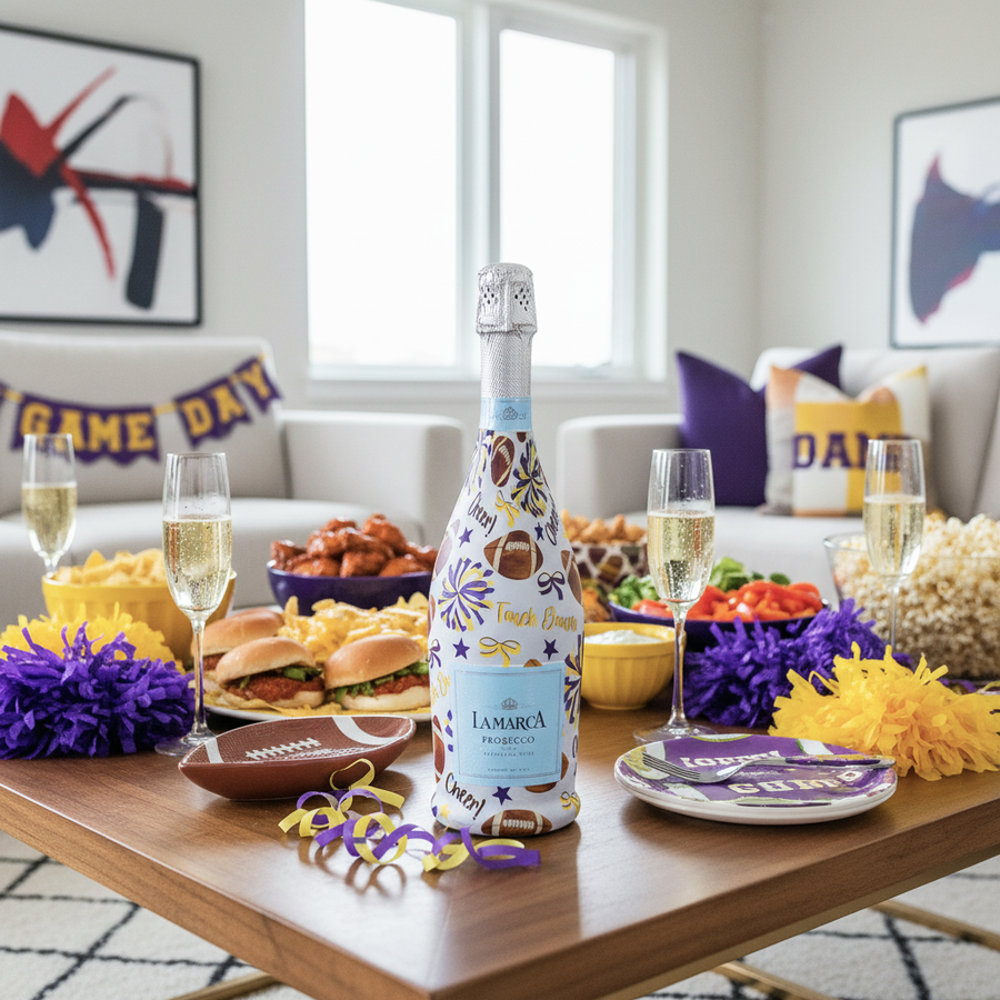 Beau Bottles Purple and Yellow Game Day- Prosecco Collection
