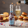 Red and Navy Game Day Mini Bottle Wrap Set on Mini La Marca Prosecco
