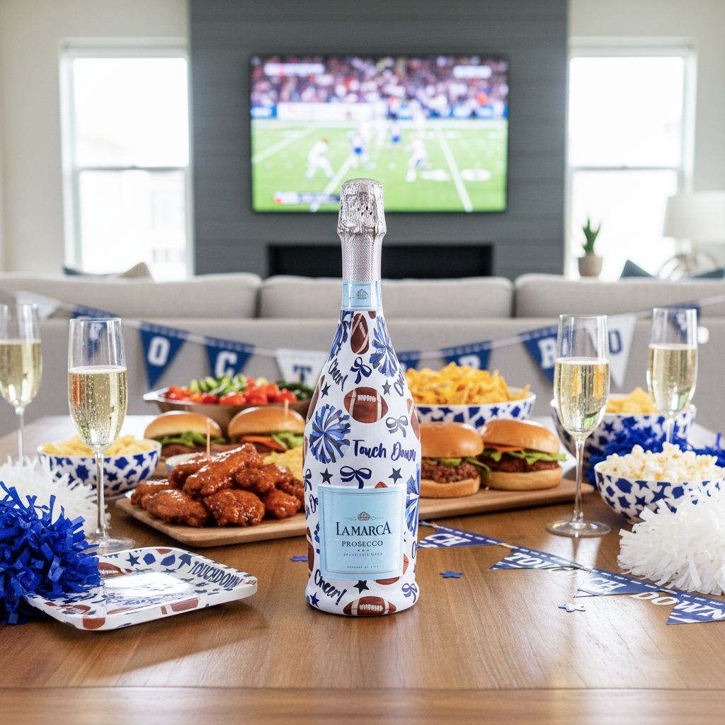 Beau Bottle Royal Blue and White Game Day - Prosecco Collection
