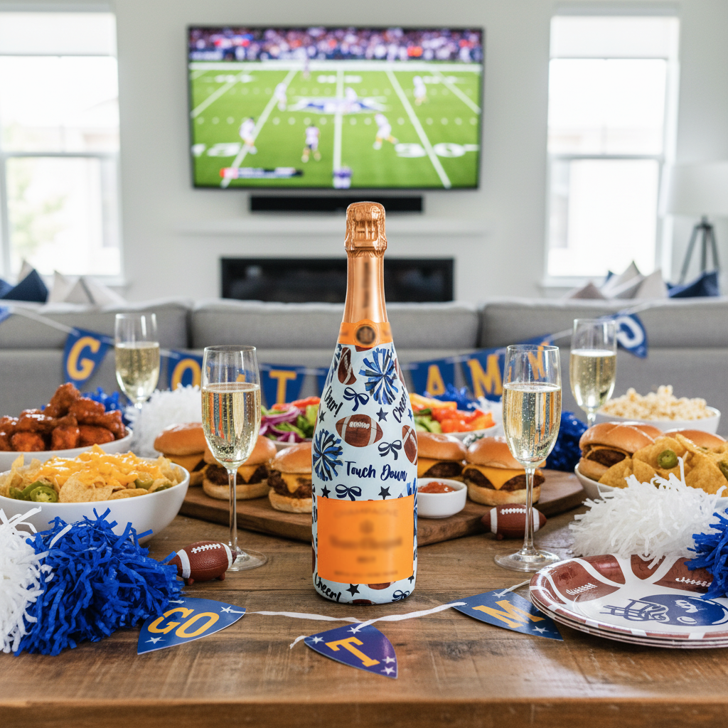 Beau Bottles Royal Blue and White Game Day - Champagne Collection