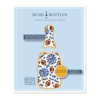 Thumbnail for Royal Blue and White Game Day Bottle Wrap on Champagne Bottle