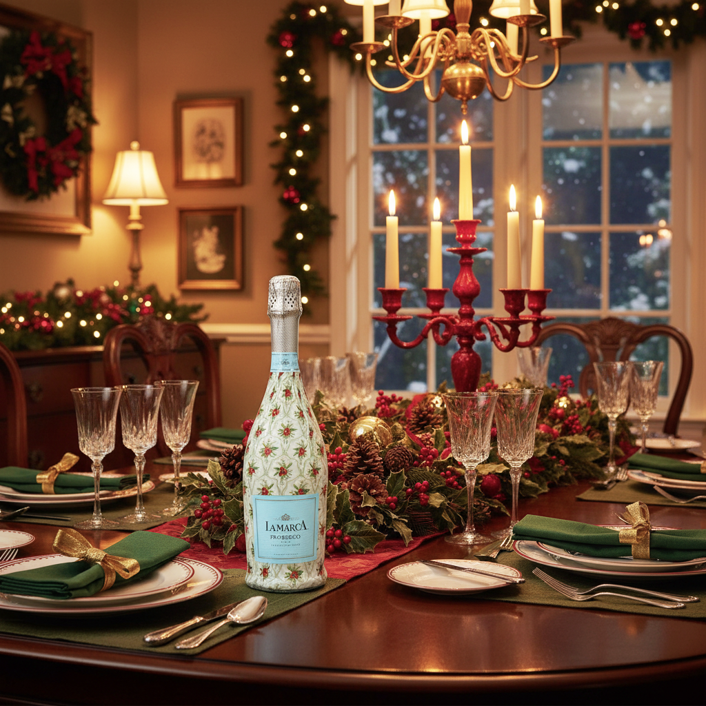 Beau Bottles Limited Edition Scalloped Christmas Berries- Prosecco Collection