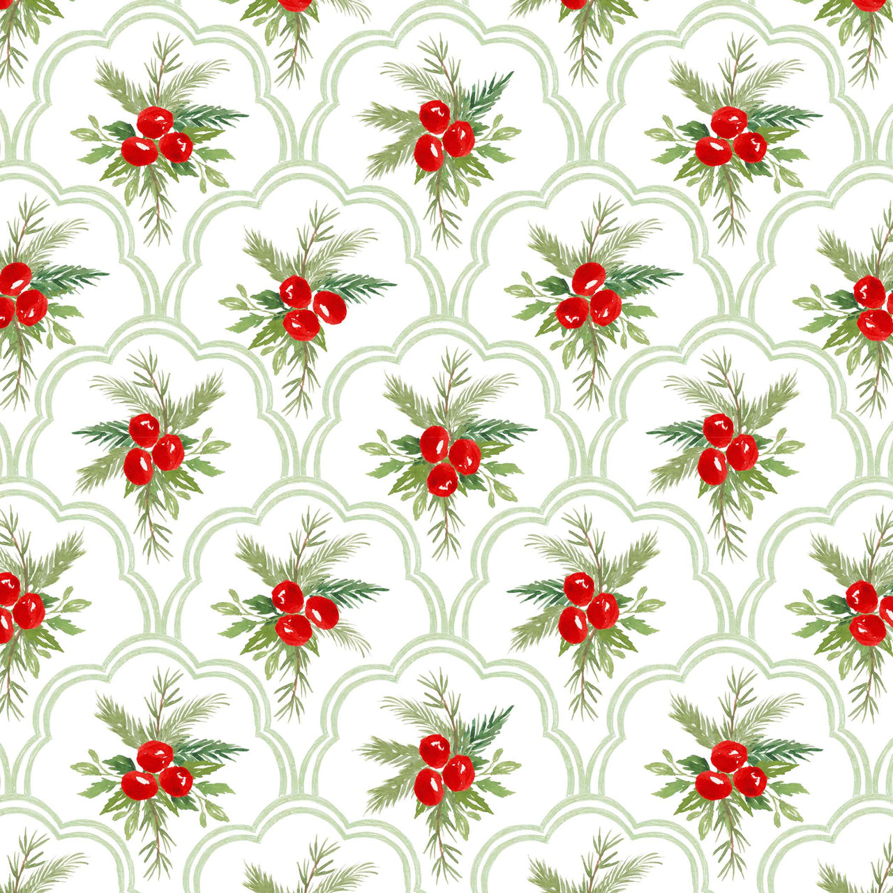 Limited Edition Scalloped Christmas Berries Bottle Wrap on Champagne Bottle