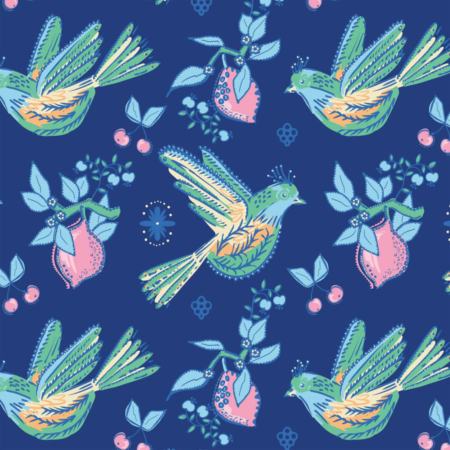 Sheridan French Collection - Indigo Songbird Bottle Wrap on La Marca Prosecco