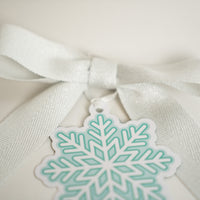 Thumbnail for Wrapido Snowflake Bottle Wrap & Bow Matching Set on Champagne Bottle