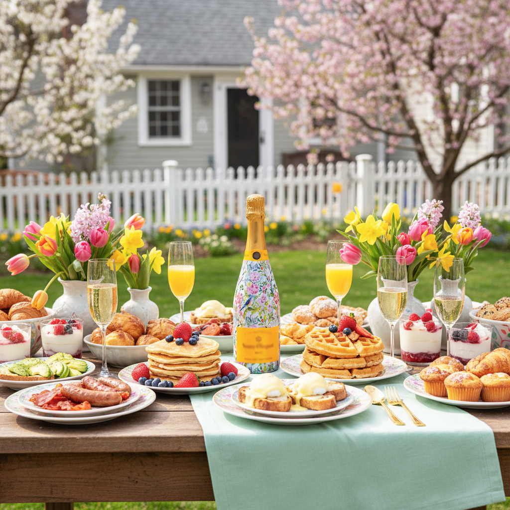 Springtime Serenade Bottle Wrap on Champagne Bottle