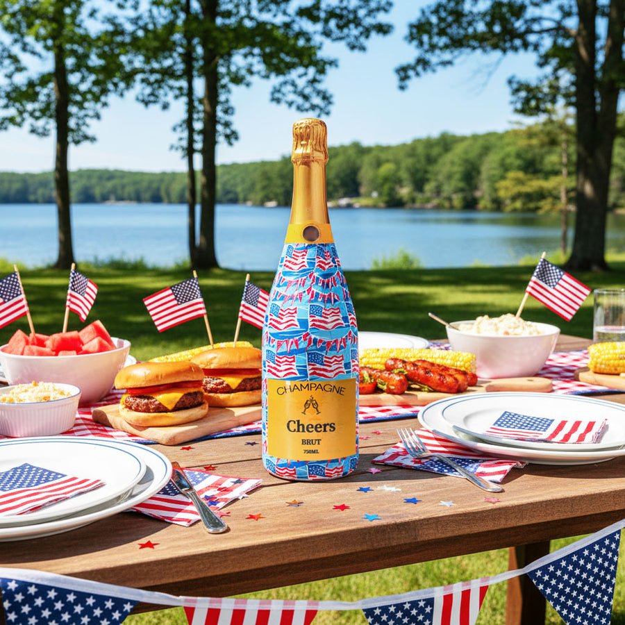 Stars & Stripes Champagne Bottle Wrap
