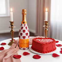 Thumbnail for Sweetheart Cakes Bottle Wrap on Champagne Bottle
