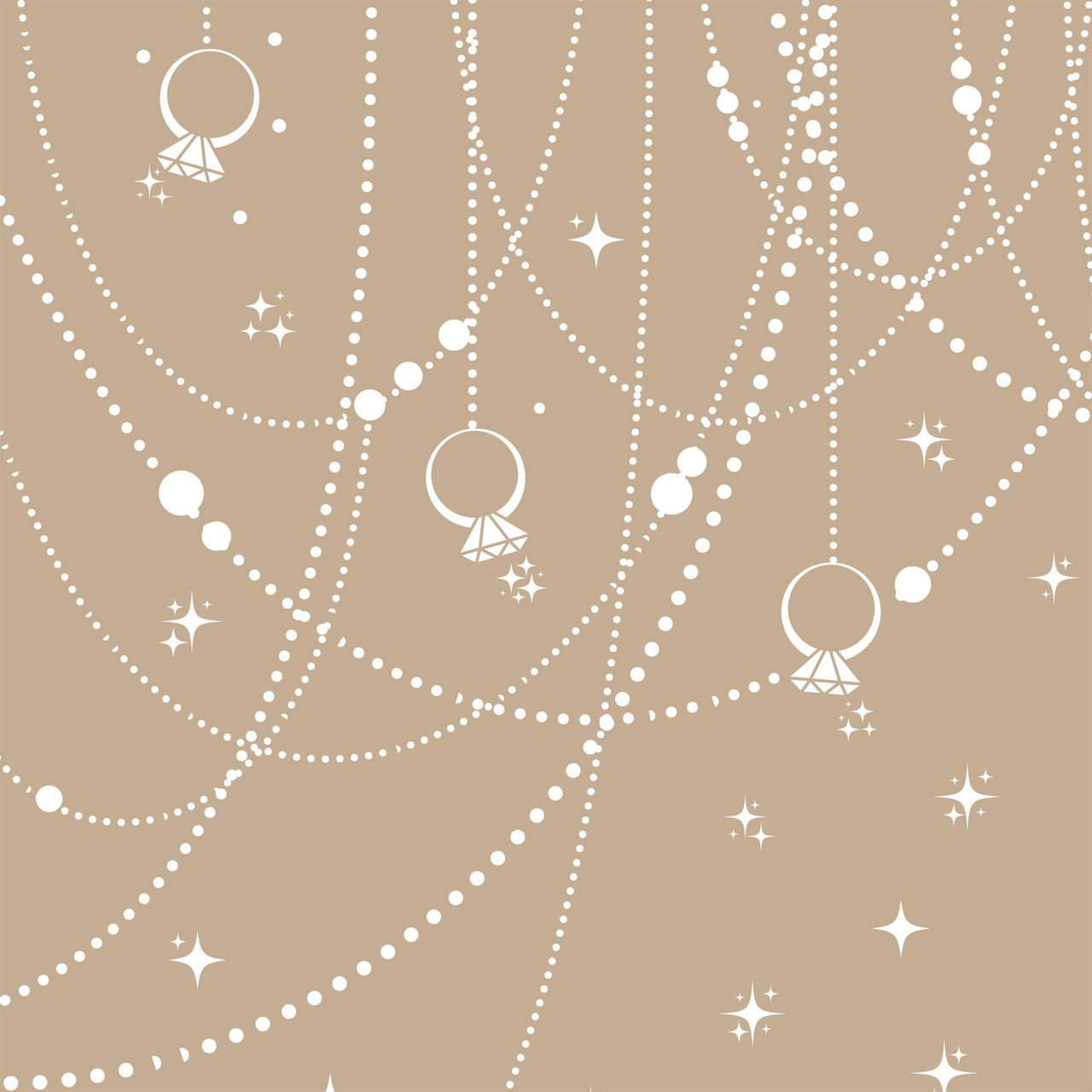 Taupe Pearls and Prosecco Bottle Wrap on Champagne Bottle