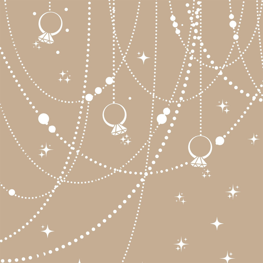 Taupe Pearls and Prosecco Bottle Wrap on Champagne Bottle