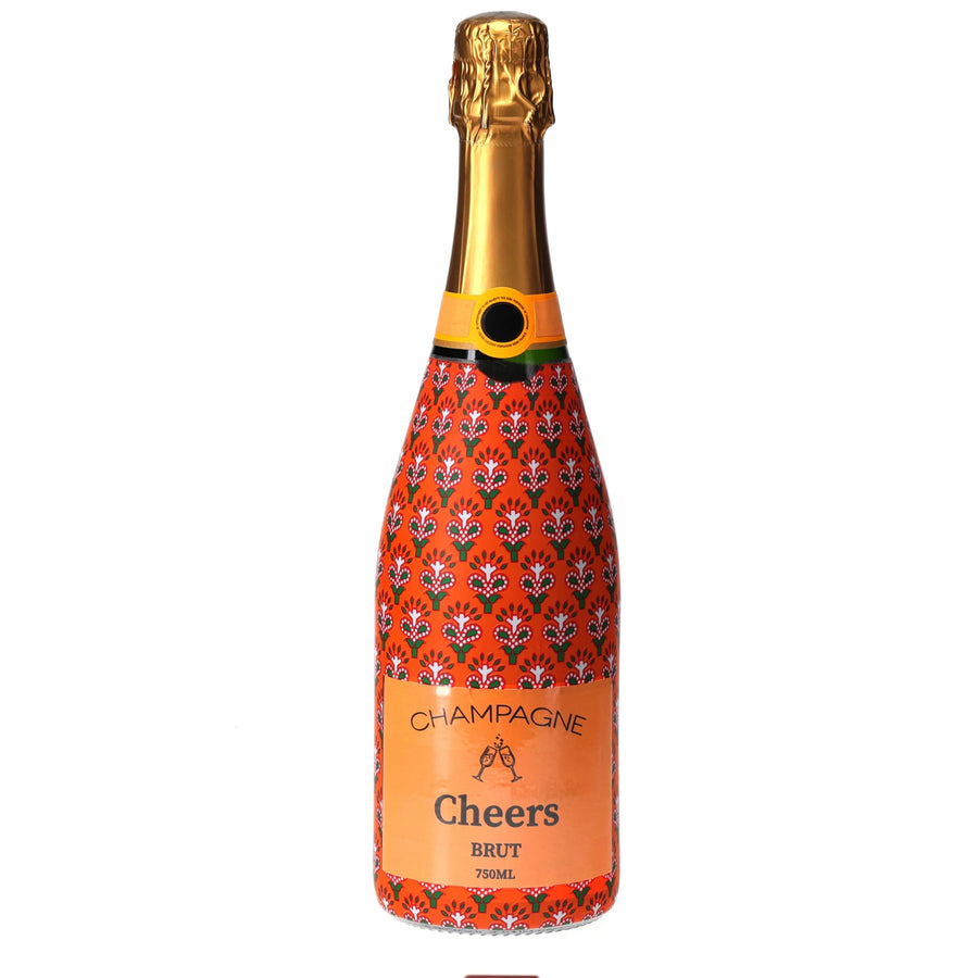 Beau Bottles Indian Blockprint Red Leaf - Champagne Collection — 360 view
