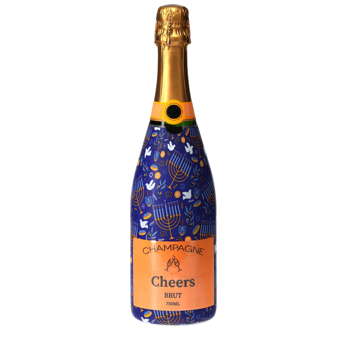 Limited Edition Hanukkah Champagne Bottle Wrap — 360 view
