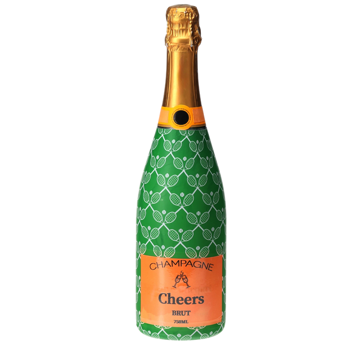 Preppy Tennis Match Champagne Bottle Wrap — 360 view