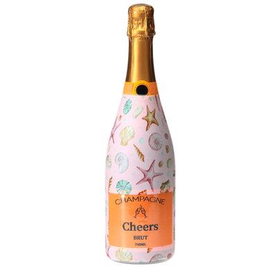 Pink Seashells Champagne Bottle Wrap