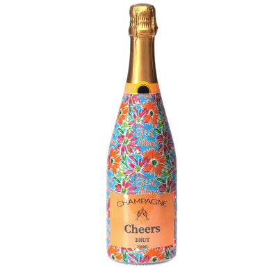 Preppy Floral Best Mom Champagne Bottle Wrap