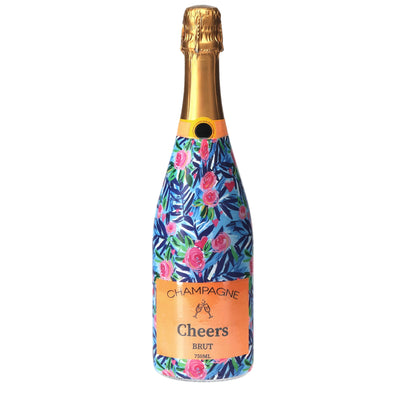 Preppy Roses with Love Champagne Bottle Wrap