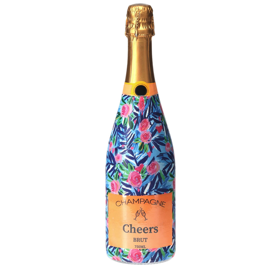 Preppy Roses with Love Champagne Bottle Wrap