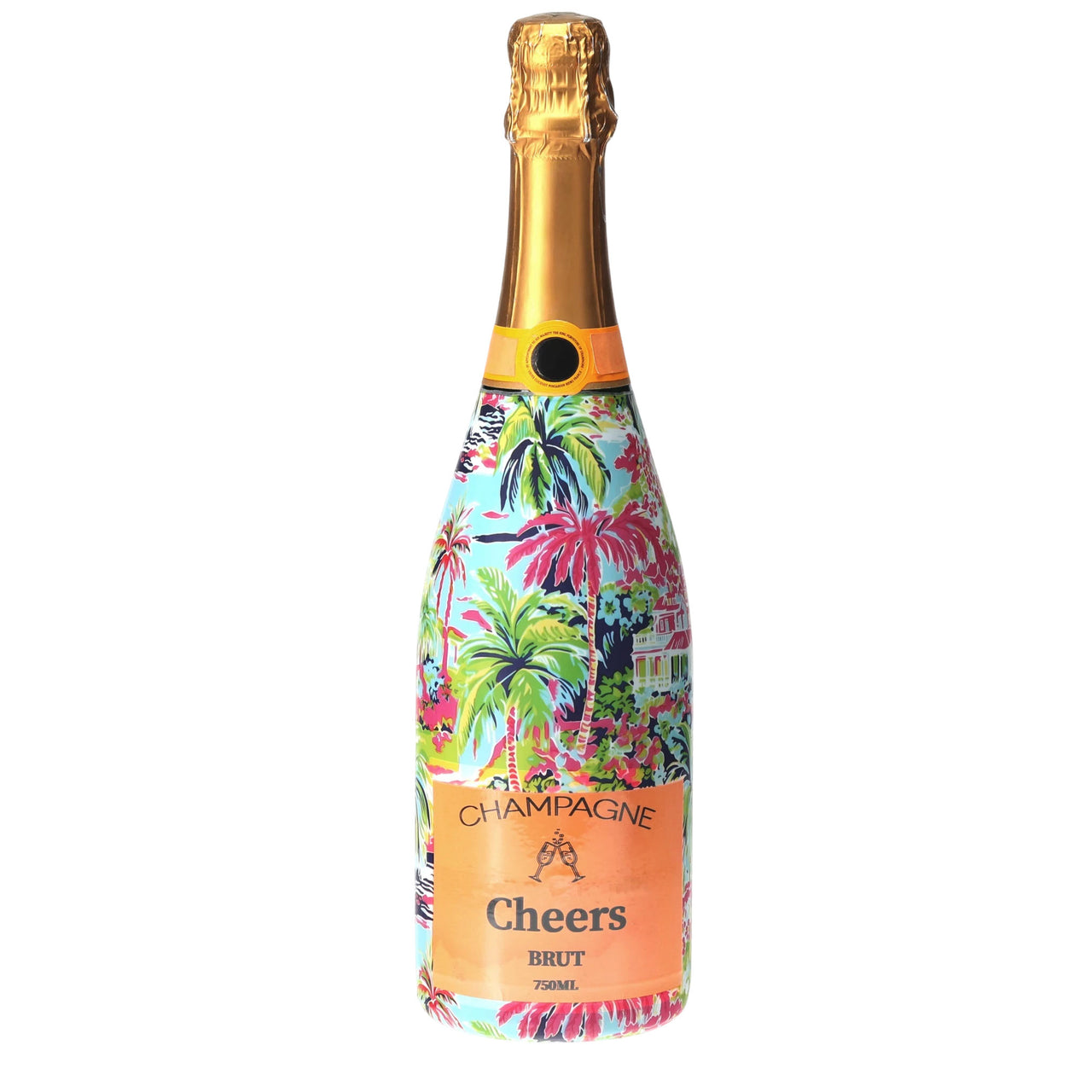 Pink Key West Cottage Champagne Bottle Wrap