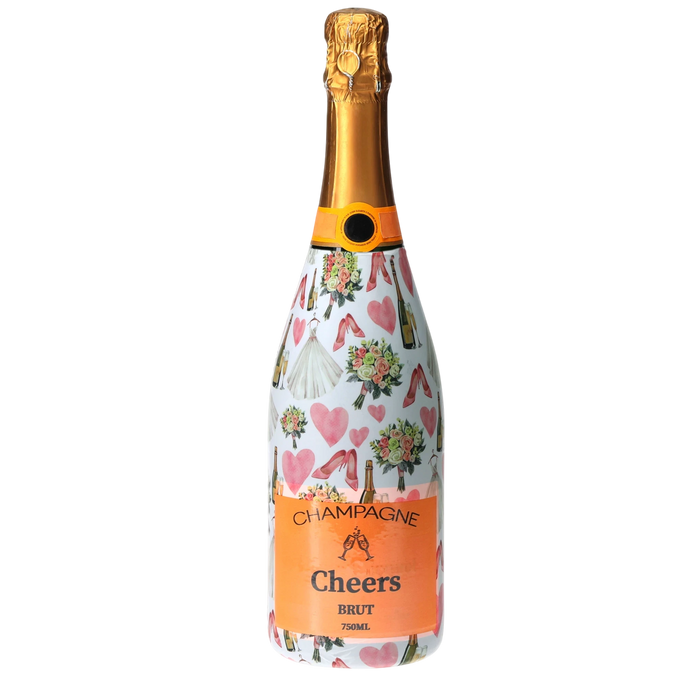Wedding Romance Champagne Bottle Wrap — 360 view