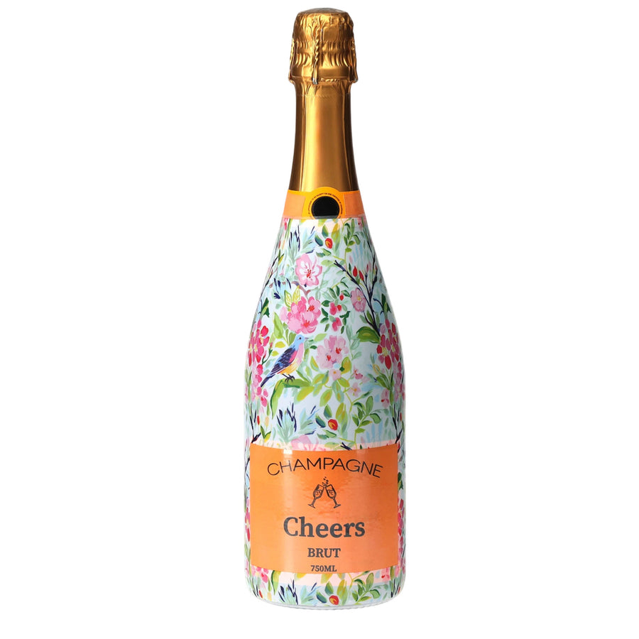 Springtime Serenade Champagne Bottle Wrap bottle wrap on a Veuve Clicquot champagne bottle