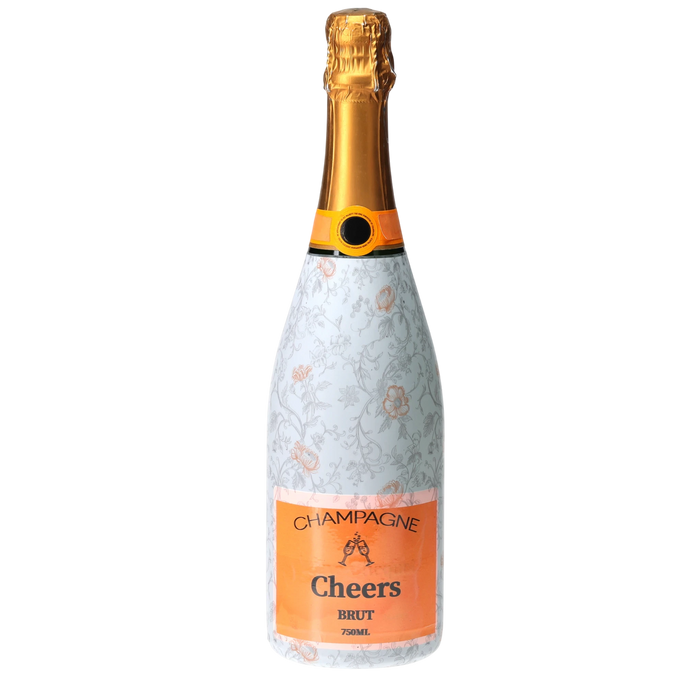 Floral Bridal Bliss Champagne Bottle Wrap — 360 view