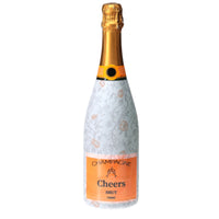 Thumbnail for Floral Bridal Bliss Champagne Bottle Wrap bottle wrap on a Veuve Clicquot champagne bottle